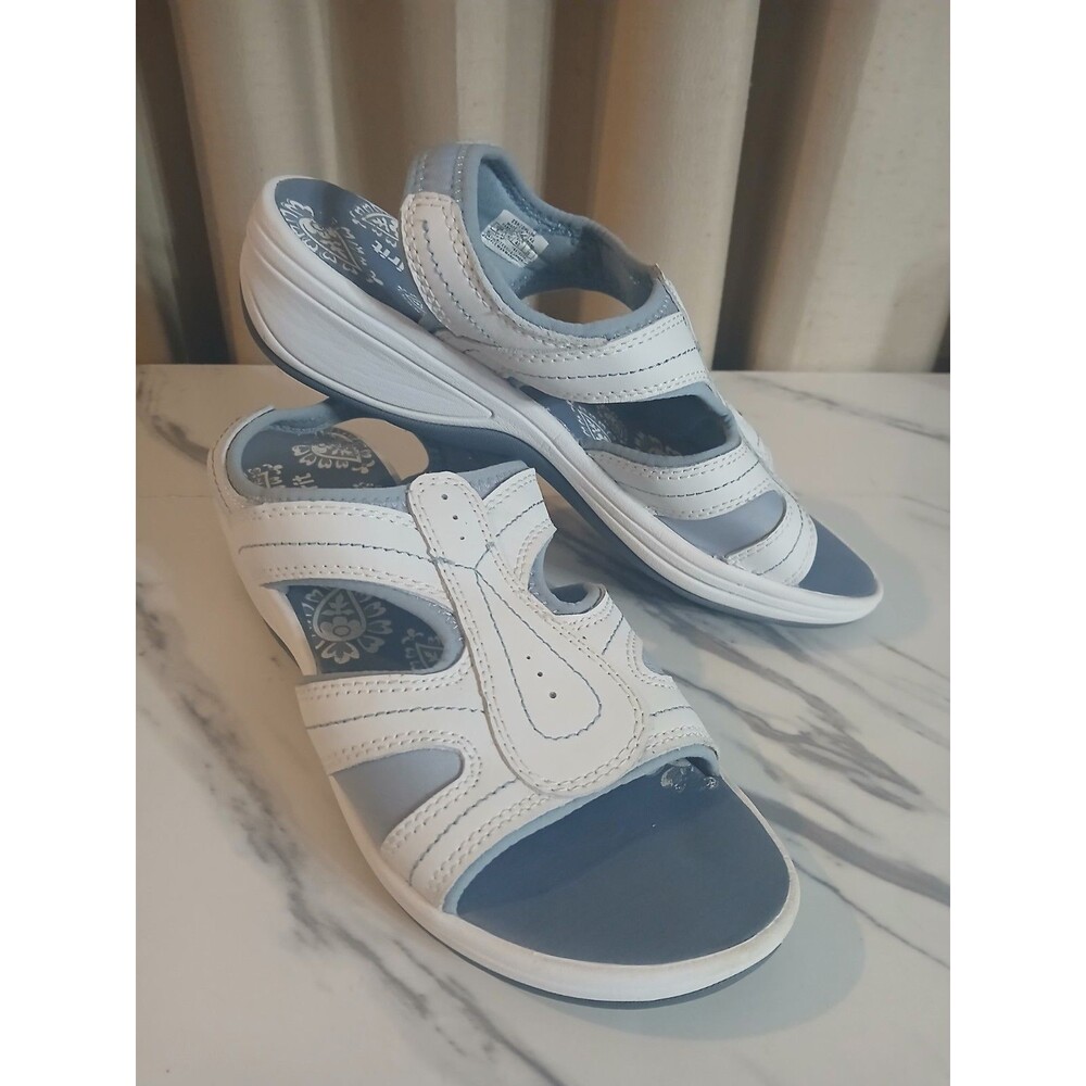 Easy Spirit Highline Comfort Sandals Women's 9  Slingback Open Toe White Blue